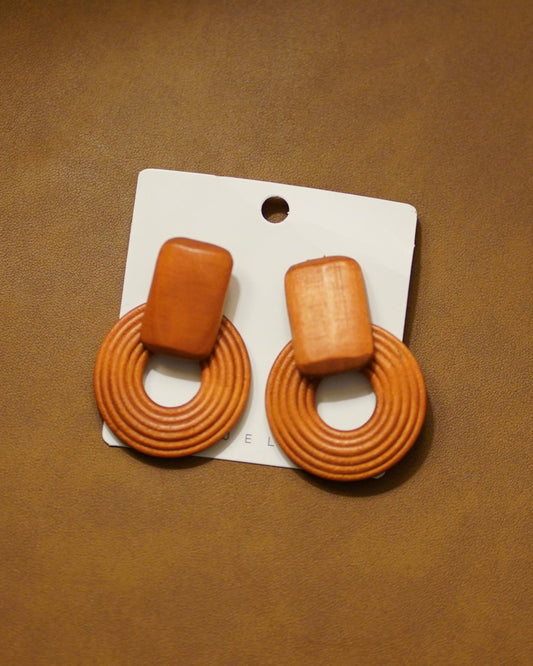 Circular Wooden Earrings